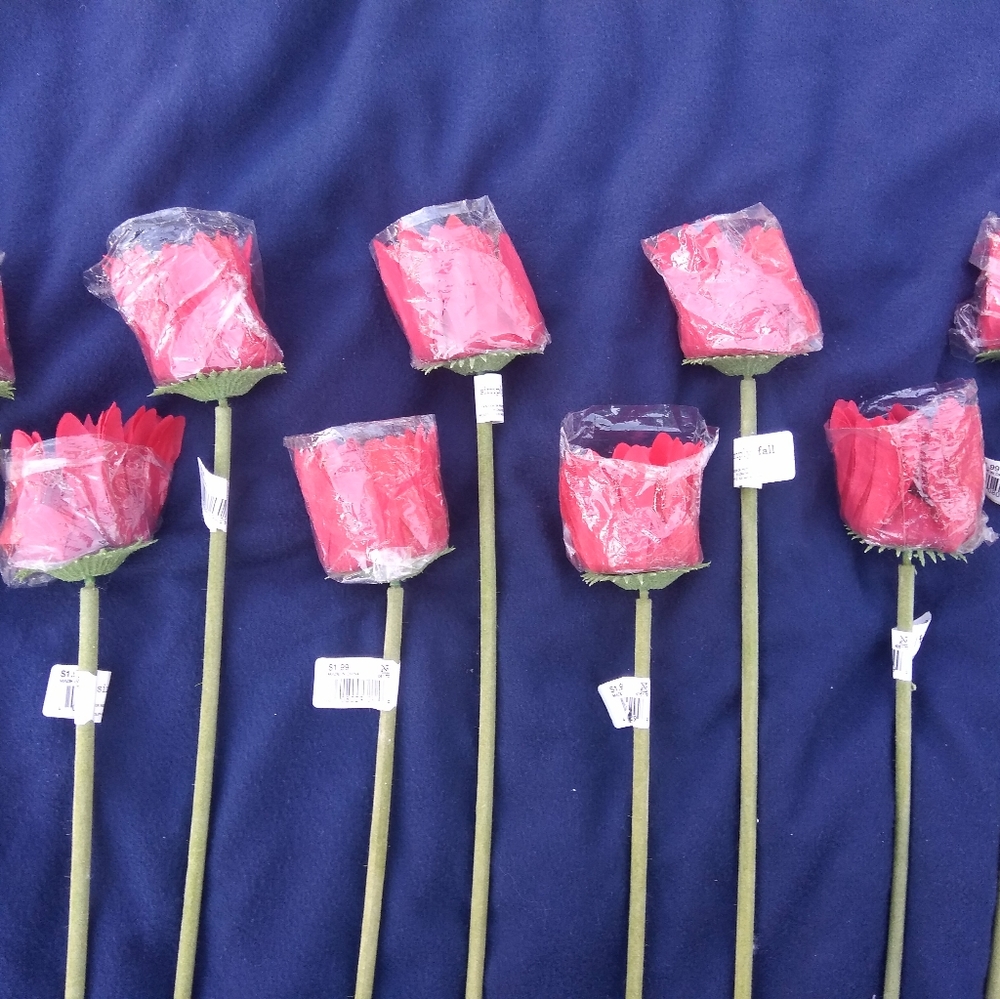 9 Red Stems Artificial flower.